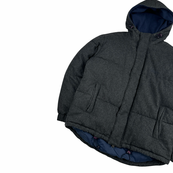 Burberry Grey Wool Down Filled Puffer Jacket - Medium