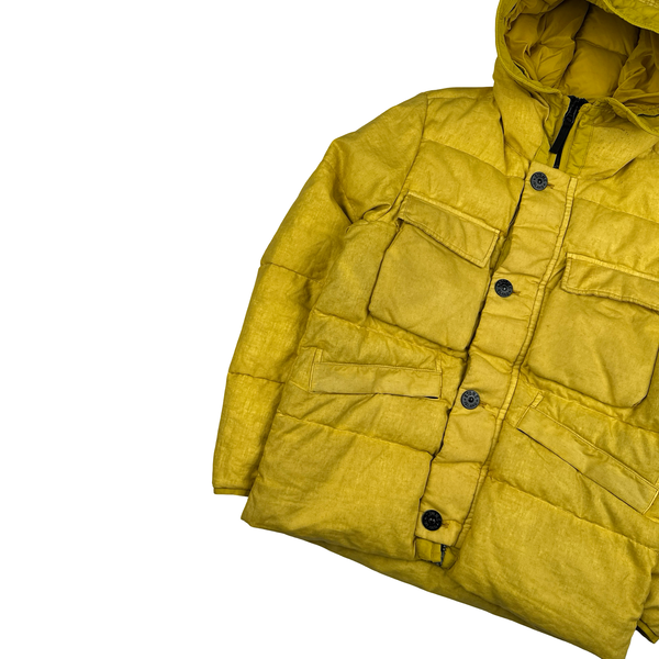 Stone Island 2018 Yellow Lino Resinato Down-TC Puffer Jacket