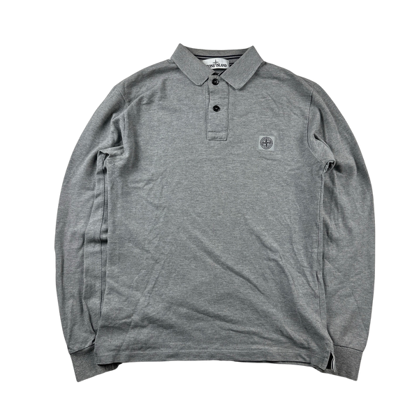 Stone Island 2016 Grey Longsleeve Cotton Polo - Small