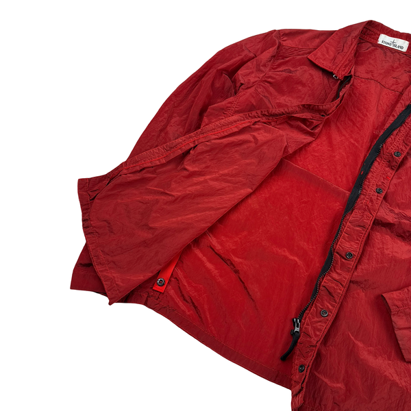 Stone Island Red Nylon Metal Shimmer Overshirt - XL