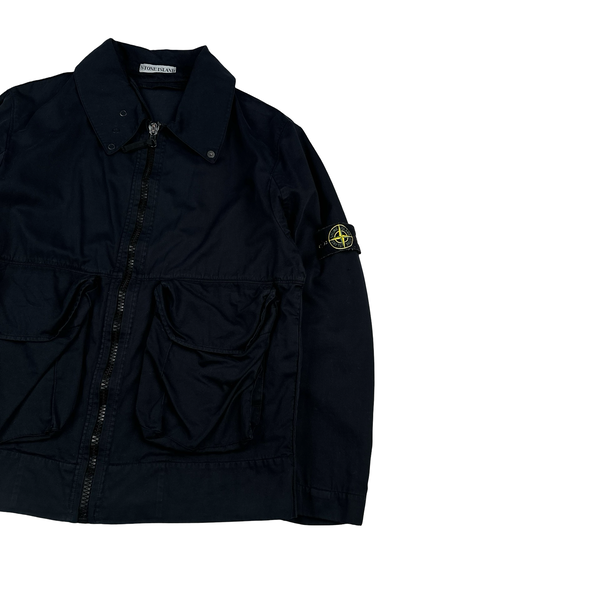 Stone Island Dark Navy Raso Gommato Jacket - Medium