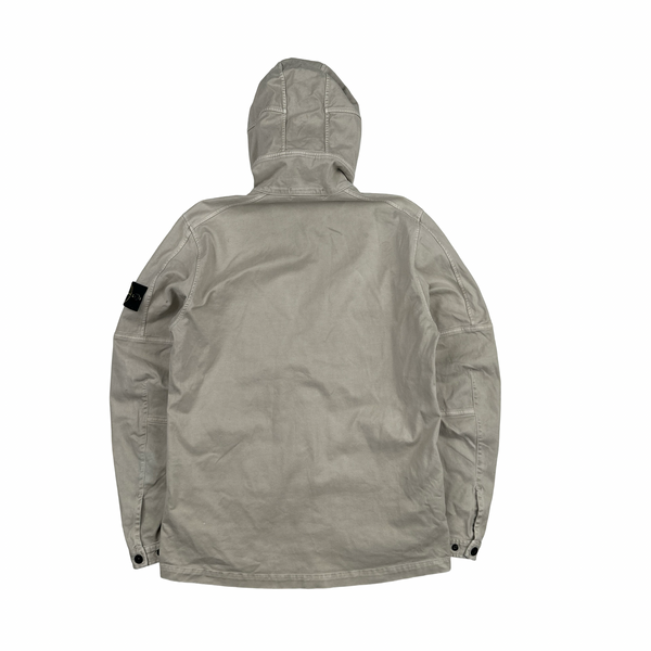 Stone Island Cream Thick Cotton Hooded Overshirt - Medium