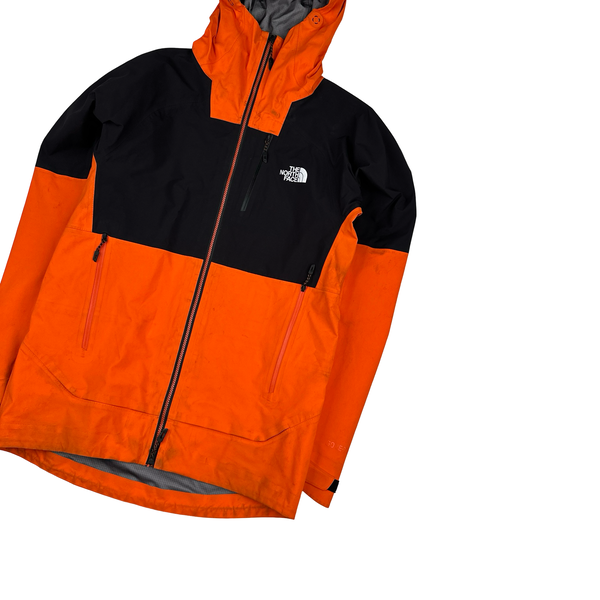 North Face Orange Gore Tex Colour Block Hooded Jacket - Small