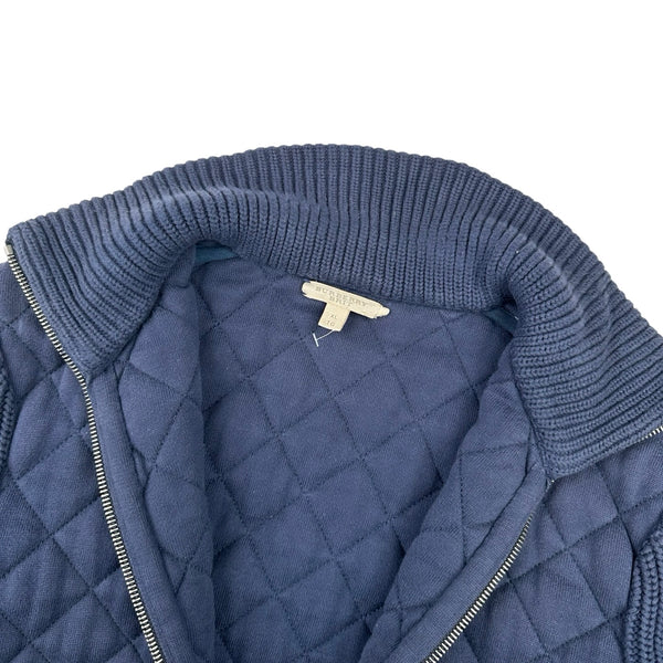 Burberry Quilted Navy Cotton Thick Jumper - XL