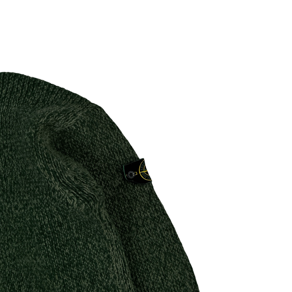 Stone Island 1997 Green Knitted Angora Wool Blend Vintage Roll Neck Jumper- XL