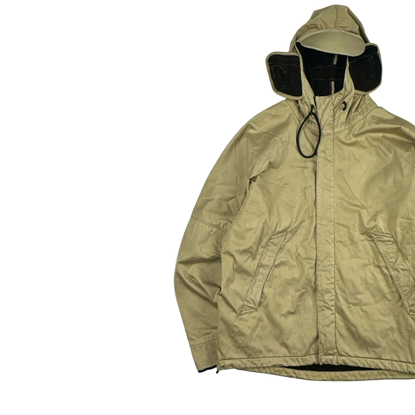 Stone Island 2005 Tan Raso Floccato Riot Mask Sniper Jacket - Large