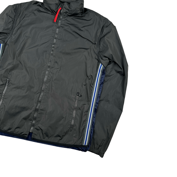 Prada Sport Grey Blue Semi Transparent Back Lightweight Jacket - Large