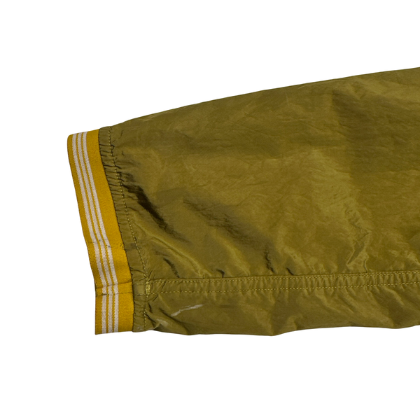 Stone Island 2004 Spellout Yellow Nylon Metal Velvet Lined Jacket - Medium