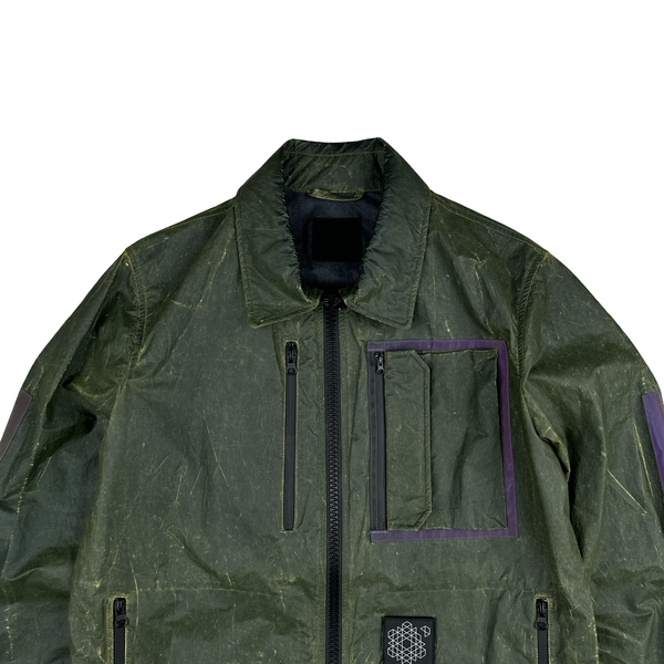 Plurimus Green Reflective Rubber Coated Zipped Overshirt - Large