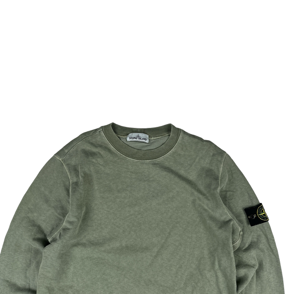 Stone Island 2019 Sage Green Cotton Crewneck Sweatshirt - Large