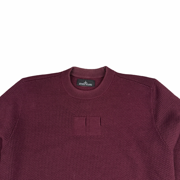 Stone Island 2017 Burgundy Knit Shadow Project Crewneck Jumper - Large