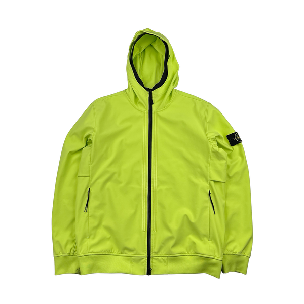 Stone Island 2022 Volt Yellow Soft Shell R E Dye Tech Jacket - XL