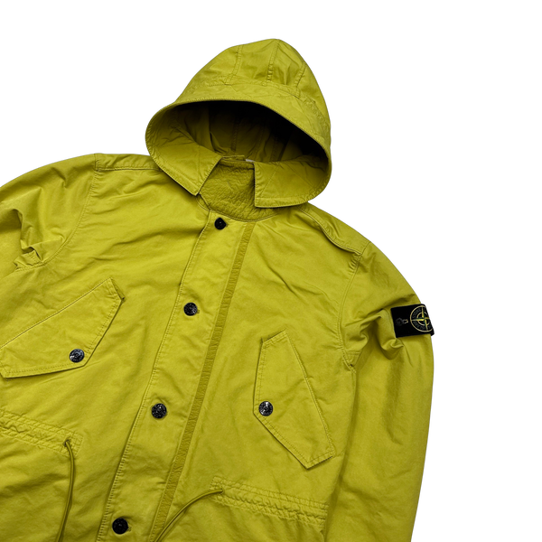 Stone Island Yellow David TC Garment Dyed Parka Jacket - Medium