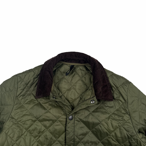 Barbour Green Quilted Front Pocket Buttoned Jacket - XL