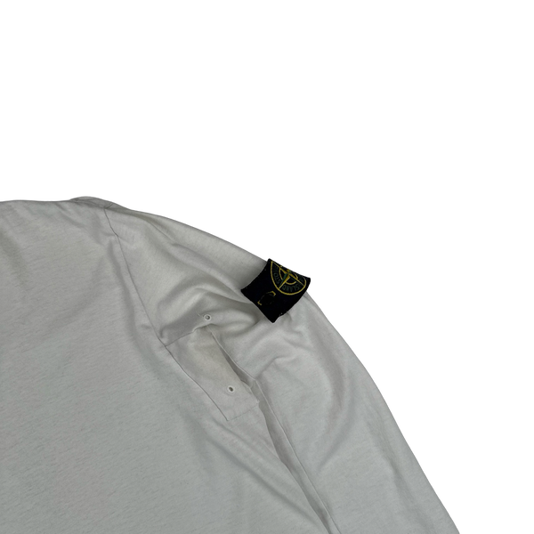 Stone Island 2015 White Cotton Lightweight Crewneck - Large
