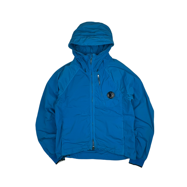 CP Company Blue Nycra Hooded Jacket - Large