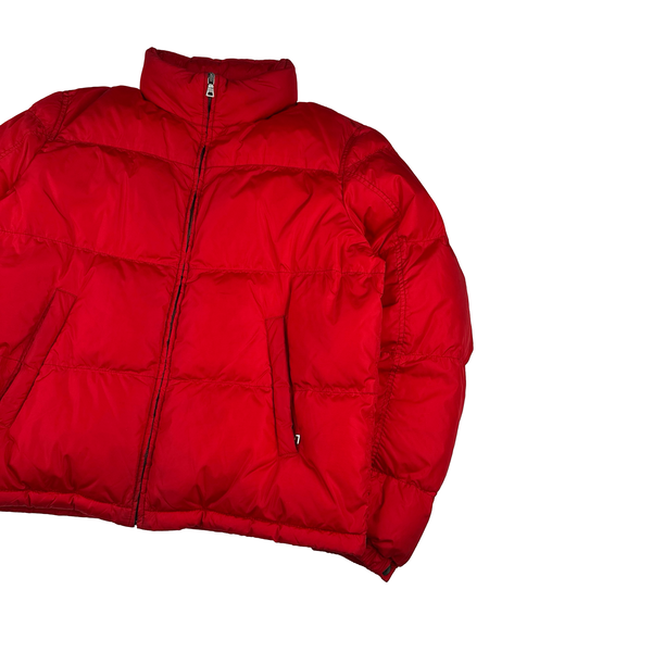 Prada Red Zipped Down Filled Puffer Jacket - XL