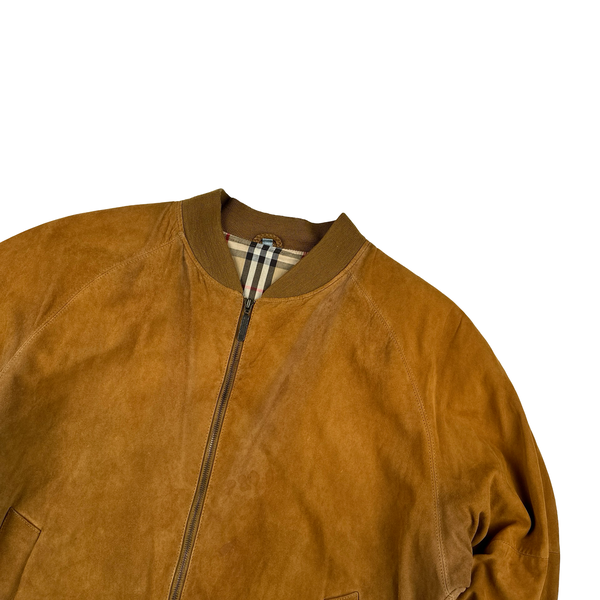 Burberry Suede Nova Check Lining Harrington Bomber Jacket - 3XL