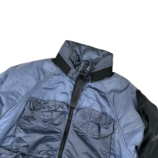 Nemen Nylon Shimmer Light Blue Padded Shell Multi Pocket Jacket - Medium
