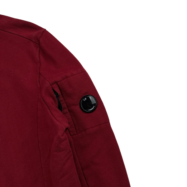 CP Company Red Cotton Lens Viewer Quarter Zip Pullover - Large