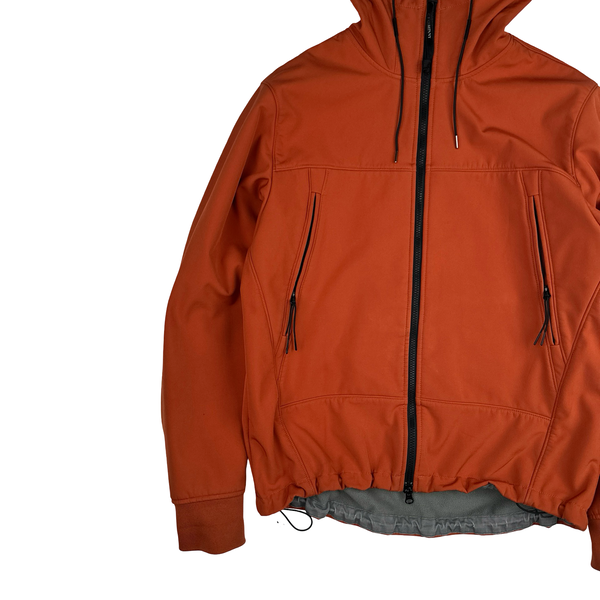 CP Company Orange Soft Shell Goggle Hooded Zipped Jacket - XXL