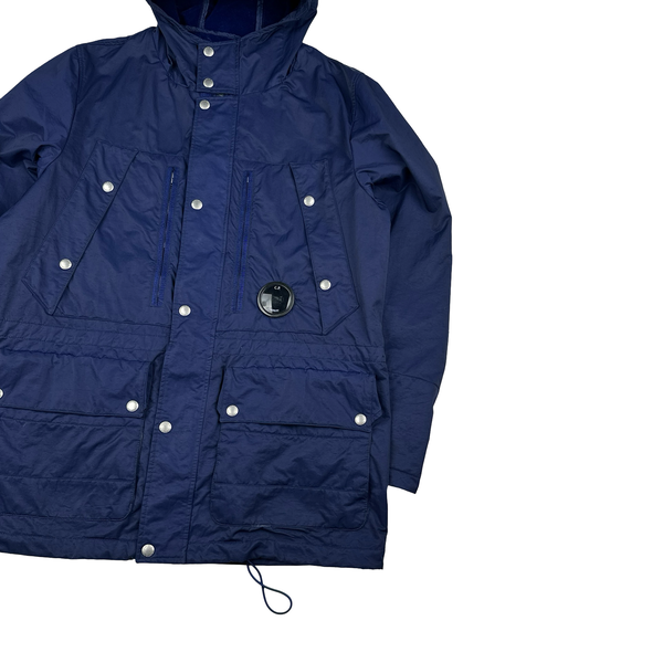 CP Company Blue Lens Viewer Zipped Velour Lined Multi Pocket Jacket - XXL