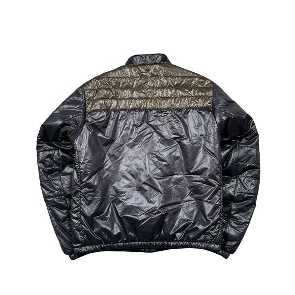 Prada Black/Khaki Nylon Down Padded Bomber Jacket - Large