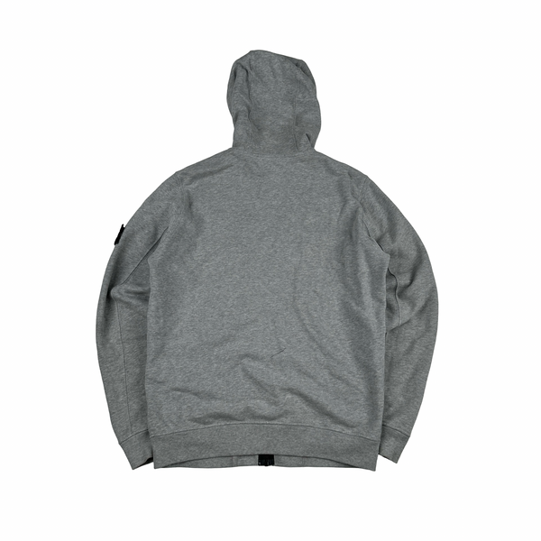 Stone Island 2023 Grey Zipped Hooded Jumper - Medium