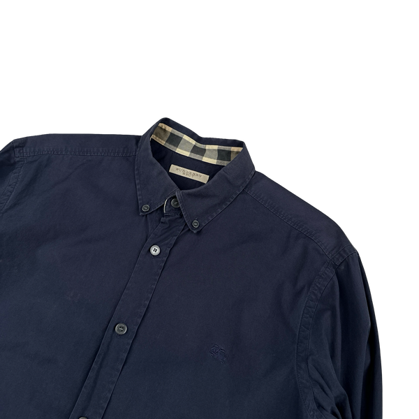 Burberry Navy Button Up Shirt - Medium
