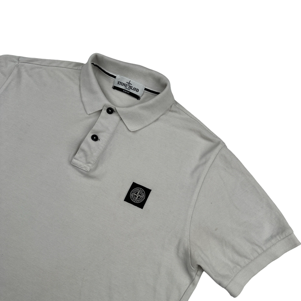 Stone Island 2018 White Cotton Polo Shirt - XL