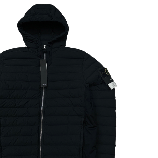 Stone Island 2020 Black Loom Down Woven Puffer Jacket - Large