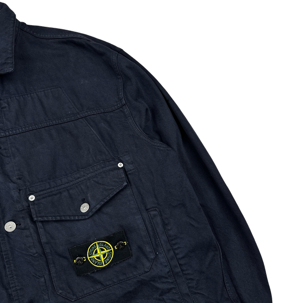 Stone Island x Supreme 2023 Navy Bull Denim TC Jacket - XL