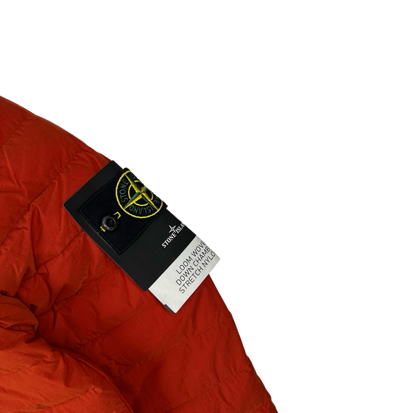 Stone Island 2019 Red Loom Woven Down Chambers Jacket - Medium