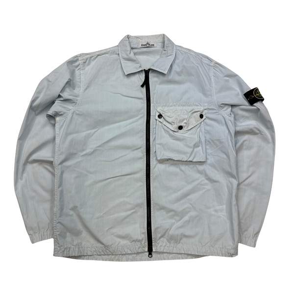 Stone Island 2021 Baby Blue Cotton Overshirt - XL