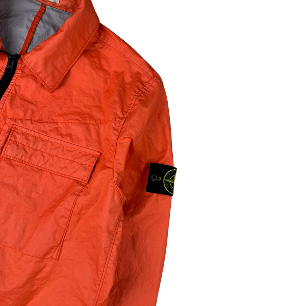 Stone Island 2022 Coral Membrana Light Zipped Overshirt - Large