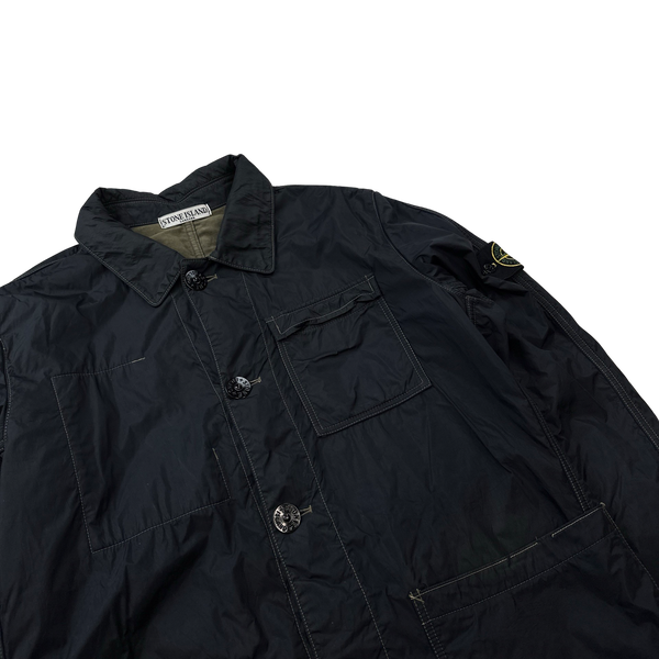 Stone Island 2011 Navy Contrast Stitch Nylon Metal Buttoned Jacket - Large