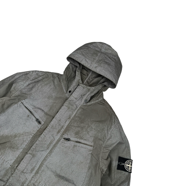 Stone Island 2016 Grey Pixel Reflective Hooded Jacket - Medium