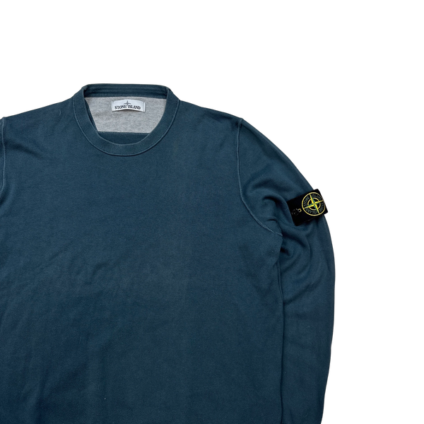Stone Island Petrol Blue Knit Crewneck Sweatshirt - XXL