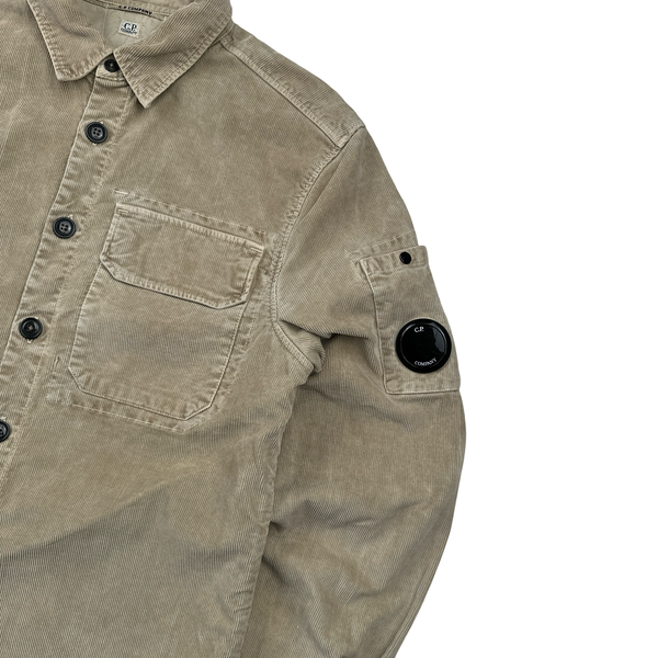 CP Company Beige Corduroy Button Up Shirt - Medium