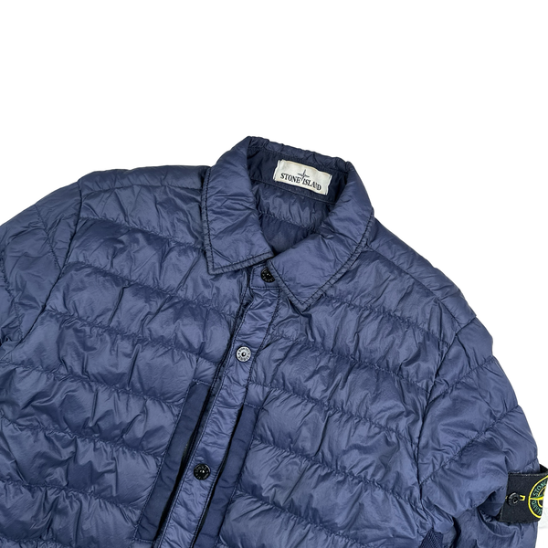 Stone Island 2018 Navy Micro Yarn Down Overshirt - Medium