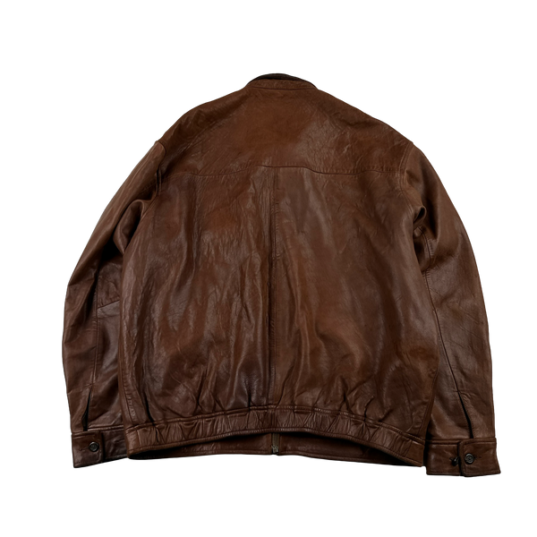 Ralph Lauren Brown Heavyweight Leather Jacket - Large
