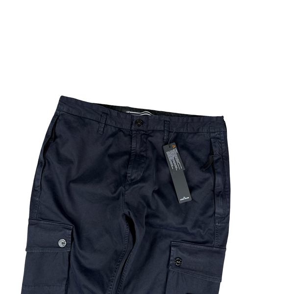 Stone Island Navy 2022 Skinny Fit Cargos Trousers - 34"
