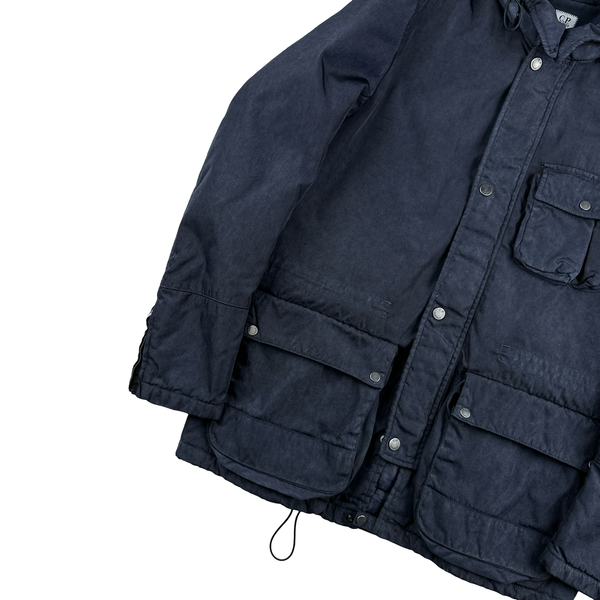 CP Company Goggle Navy Quilted Lined Multi Pocket Jacket - XL