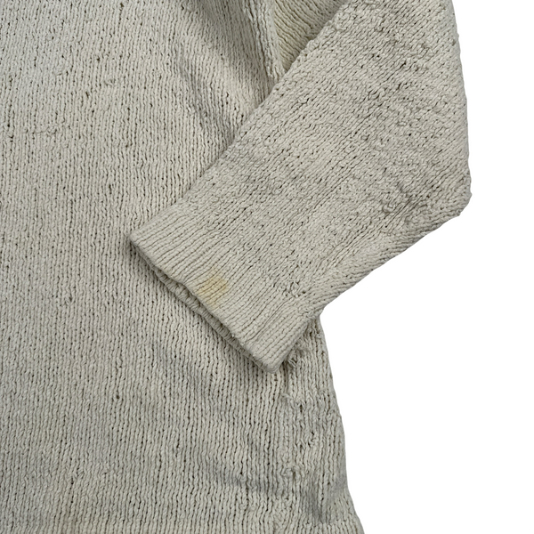 Stone Island Vintage 1997 Green Edge Cream Chenille Knit Pullover - XL