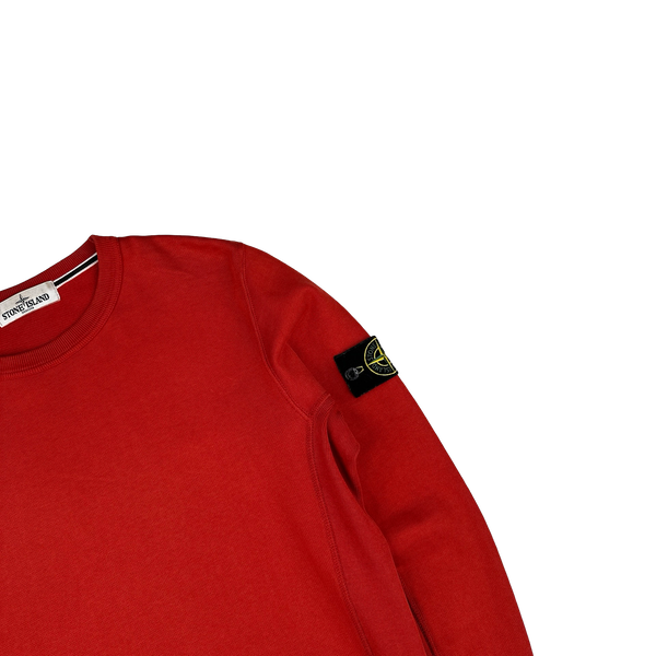 Stone Island 2018 Red Cotton Crewneck Sweatshirt - Medium