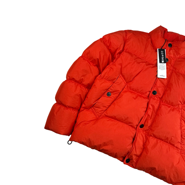 Stone Island 2025 Red Garment Dyed Crinkle Reps Jacket - Medium