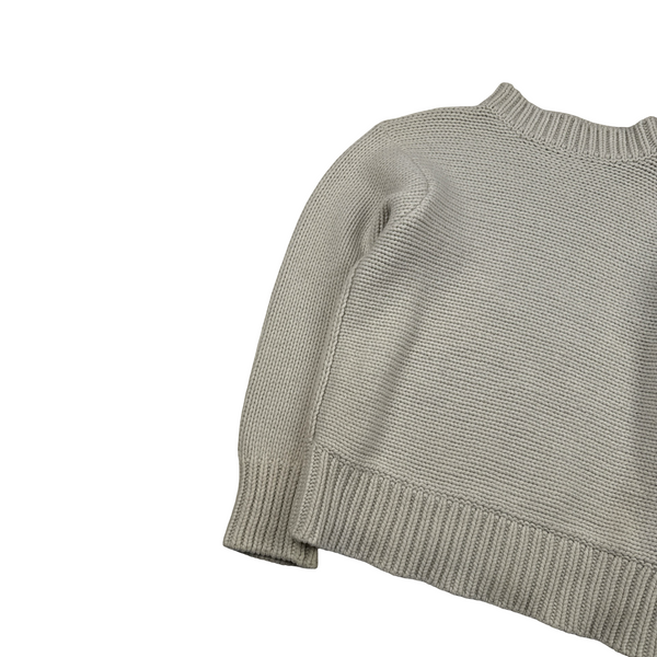 Stone Island Cream Vintage 2002 Knitted Crewneck Jumper - Medium