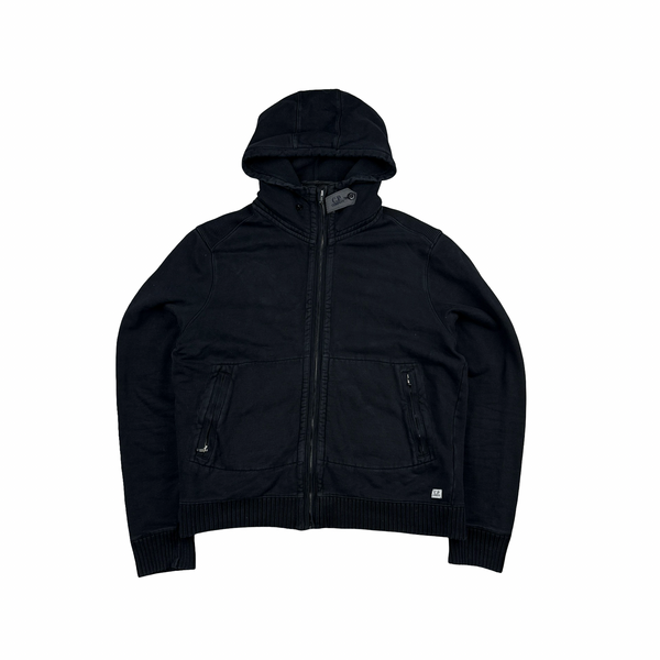 CP Company Navy Gilet Lining Cotton Zip Up Hoodie - Medium
