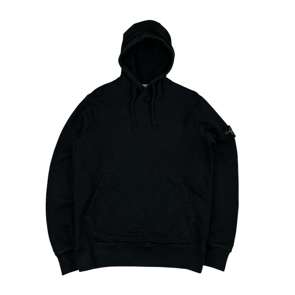 Stone Island 2022 Black Pullover Cotton Hoodie - Small