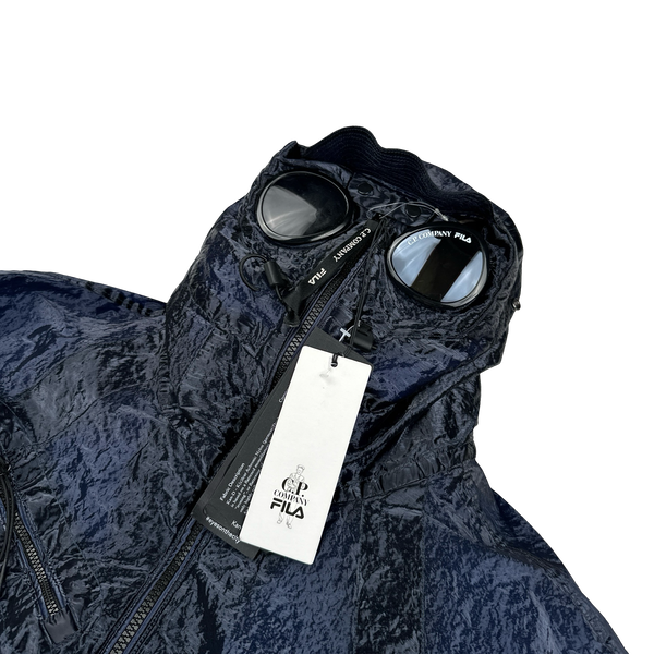 CP Company X Fila Navy Kan D Sherling Lined Explorer Goggle Jacket - Large
